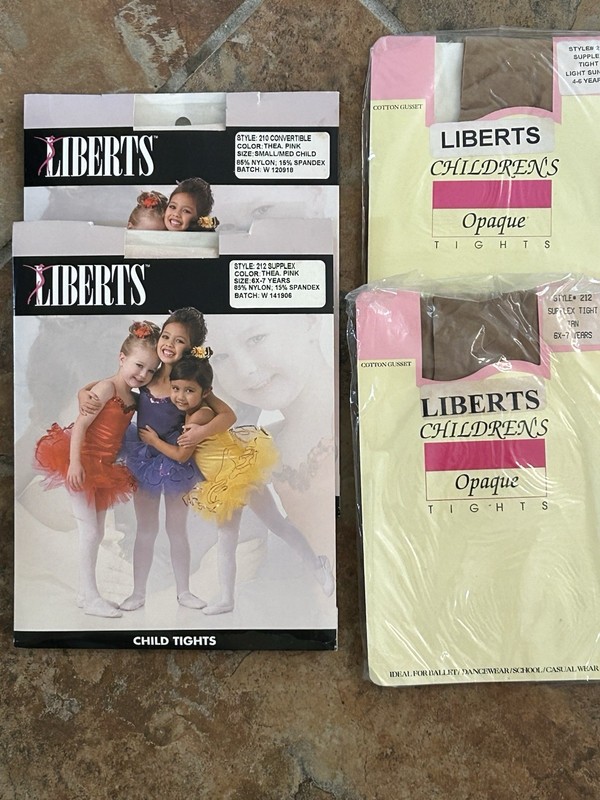 4 Pair : Libert’s  Tan  Dance Tights Size Child Small And Medium New