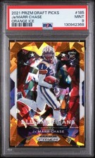 2021 Panini Prizm Draft Picks All-American Orange Ice Prizm Ja'Marr Chase RC PSA