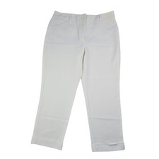 Chico's So Slimming Women's Crop White cuffed Casual Capri Pants Size 1/ US 8