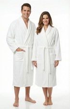 Two 100 Cotton Bathrobe  52x70 Plush Velour Robe  Shawl Collar  Spa Sauna