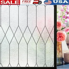Privacy Window Film Static Cling UV Protection Frosted Glass Decor 90% Block New