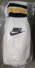    New Vintage 80's 4 Pair Nike Tube Socks White Blue Yellow Black Stripe Logo