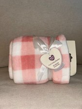 NEW Parent's Choice Pink White Plaid Baby Blanket Gingham Check Soft Plush 30x36