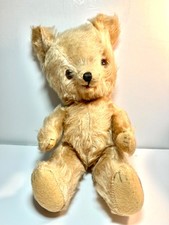 Antique 12 Fully Jointed German Mohair Teddy Bear With Glass Eyes UNMARKED
