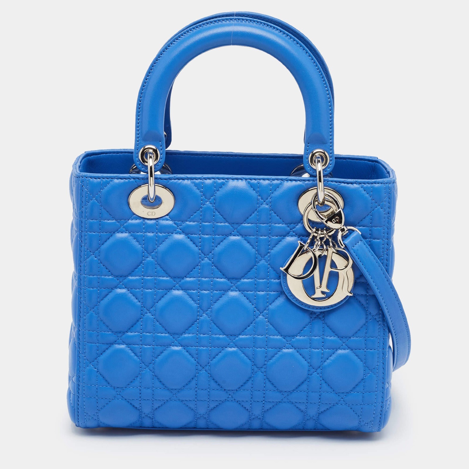 Dior Lady Dior Blue Cannage Leather Tote