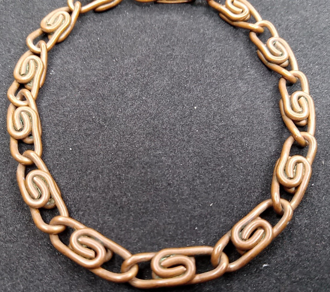 Solid Copper S Link Chain Ankle Wrist Bracelet Vi… - image 18