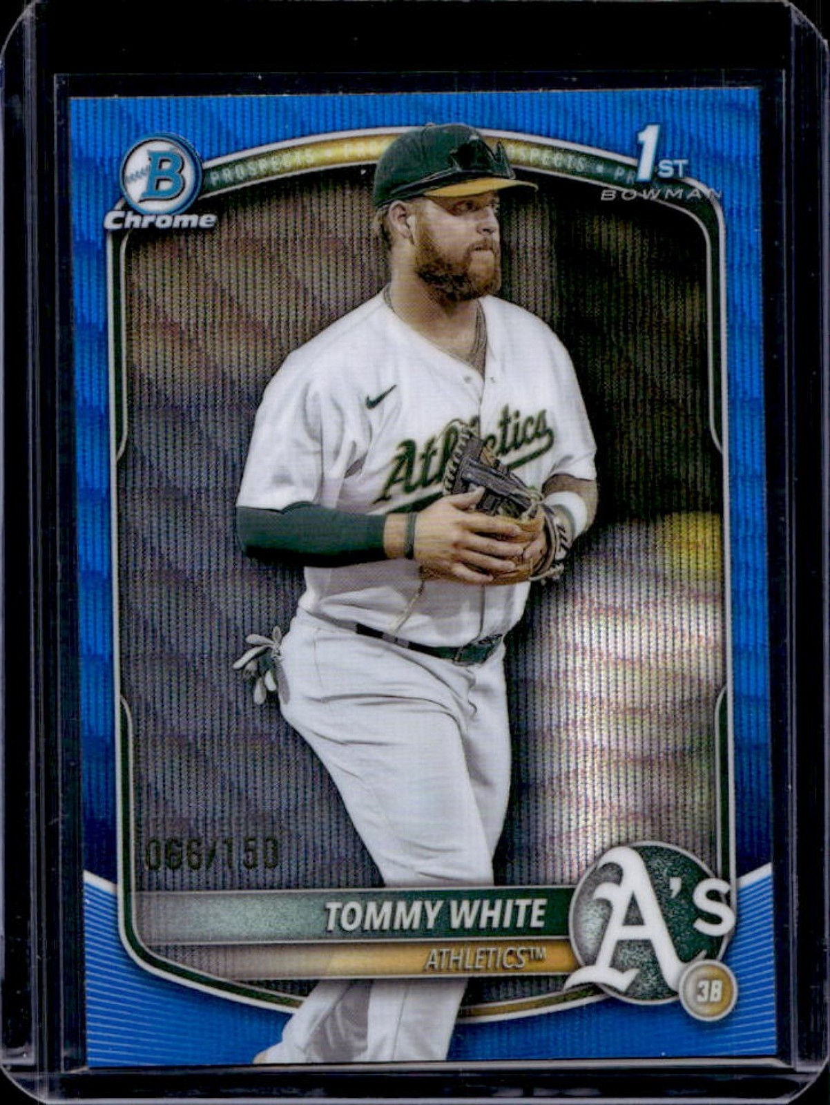 2025 Bowman Chrome Tommy White Blue Wave Refractor 1st #66/150