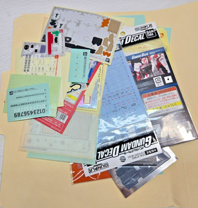 Assorted Lot of Gunpla Decals Waterslides/Foil/Transparent Decals