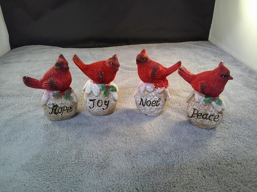 Cardinal Perched on Snowy Rock (Hope, Joy, Peace, Noel)