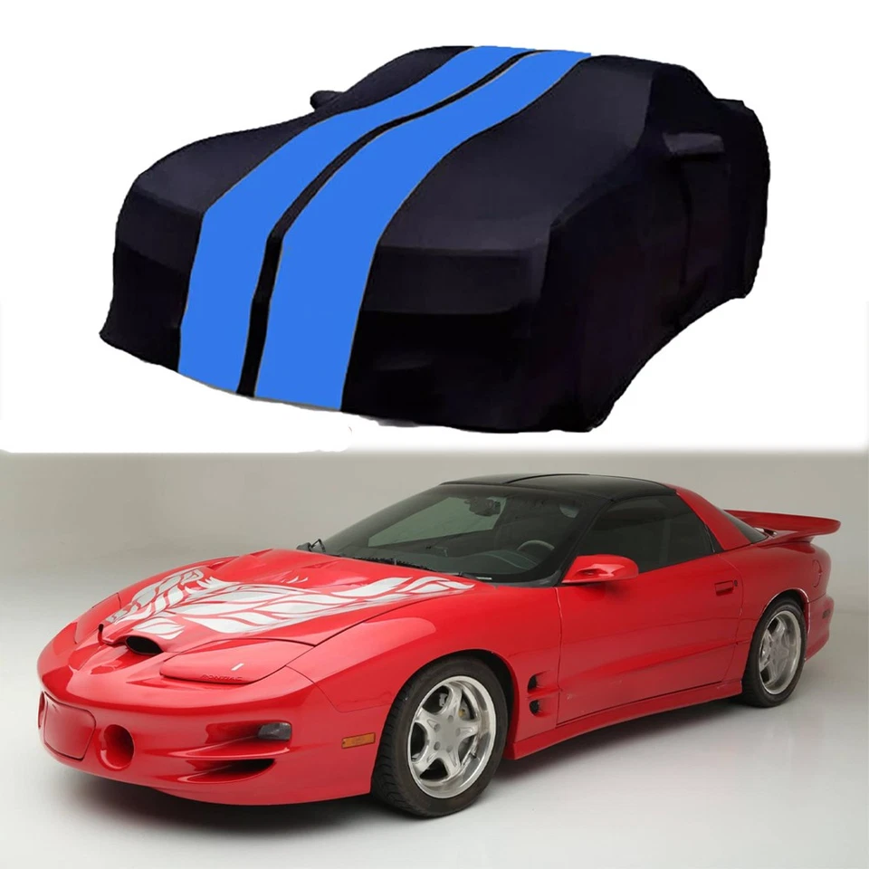 Black&Blue Stain Stretch Full Car Cover Dustproof For Mercedes Benz SL500 SL550 - Imagem 3 de 4