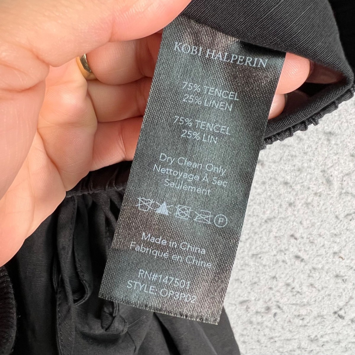 Kobi Halperin Womens Medium Black Linen-Blend Wide-Leg Pants | eBay