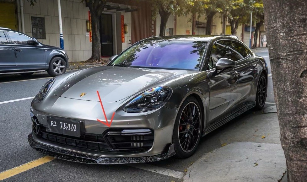 For Porsche Panamera 971 2017-2023 Dry Carbon Fiber Front Bumper Trim SD Bumper