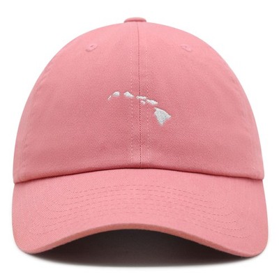 JPAK Hawaii Map Premium Dad Hat Unisex Cotton Adjustable Travel Souvenir