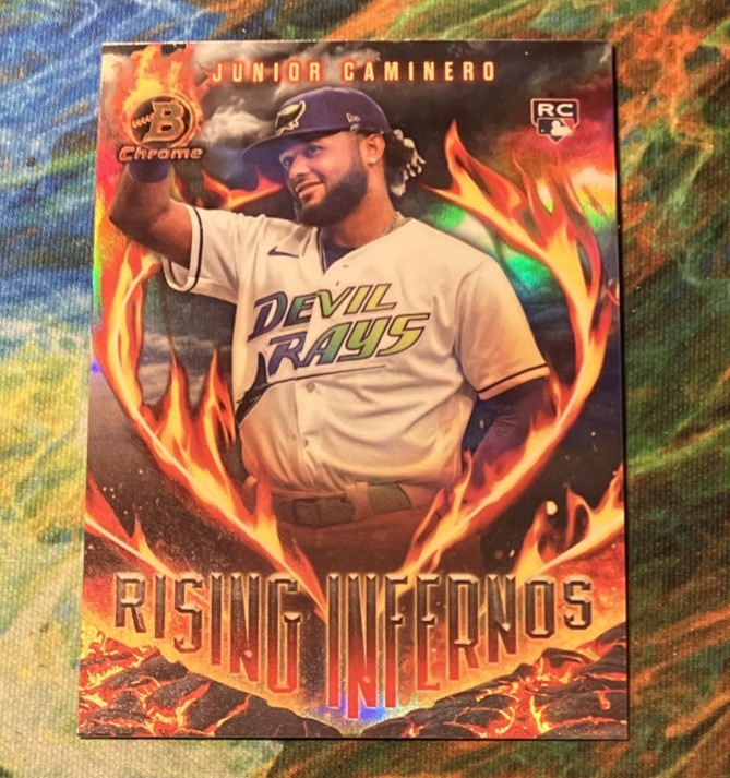 2024 Bowman Chrome Junior Caminero #RI-6 Rising Inferno RC Rays