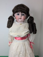 26” Antique German Bisque Heubach Horseshoe Doll Leather Body, Body As Is     #o