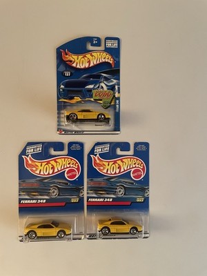 Hot Wheels Yellow Ferrari 348 Lot Of 3 - W/ Different Wheel Variations