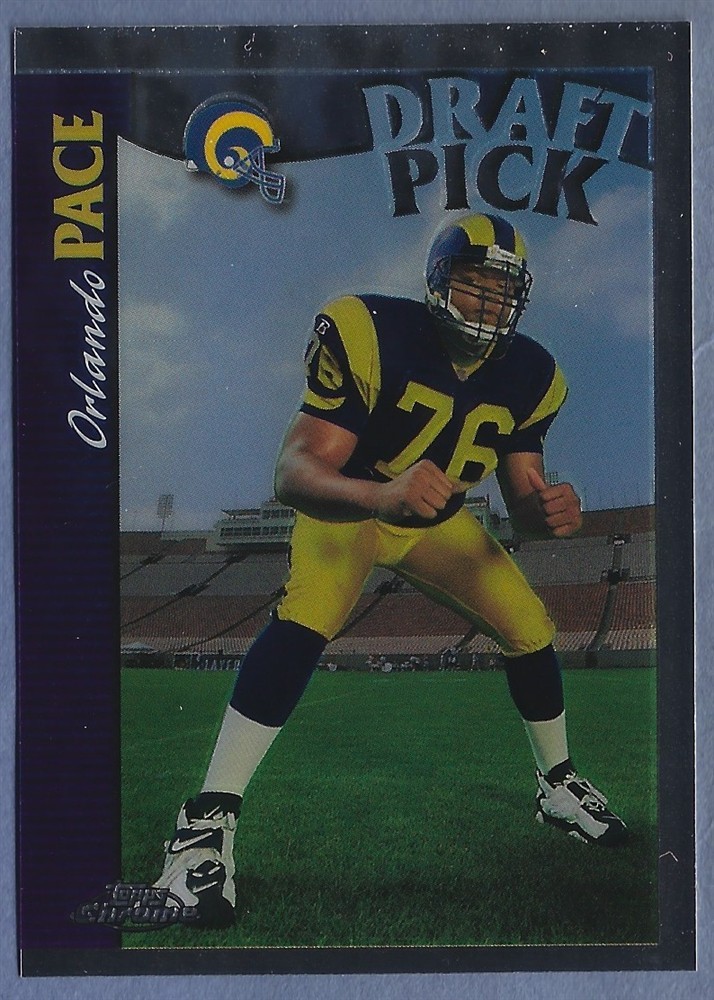1997 Topps Chrome Football #153 Orlando Pace Rookie Card Rams HOF