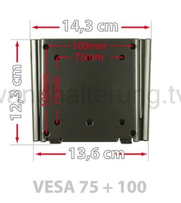 Halter Monitorhalterung flach VESA 75 + 100 - Wandhalterung b.30 