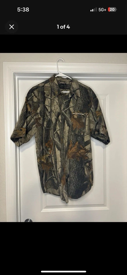 WINCHESTER SUPREME Camouflage Button Short Sleeve shirt Real Tree Men’s Med - Image 2 of 4