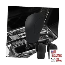 2 Pack Car Gear Shift Knob Cover, Anti-Slip Auto Knob Gear Stick Black