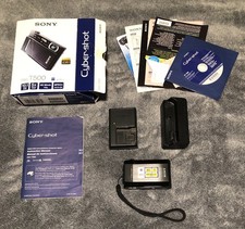 Sony Cyber-Shot DSC-T500 Compact Camera W/ Box, Charger, Booklets, ETC. READ