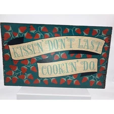 Kitchen Decor Sign Cottagecore Farmhouse Kitschy Funny Kissing Cooking Quote