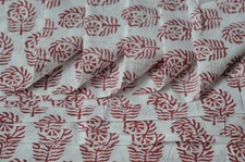 NO TARRIF CHARGES 100 ZK 135 Hand Block Floral Print 100 Cotton 7 Yard Fabric