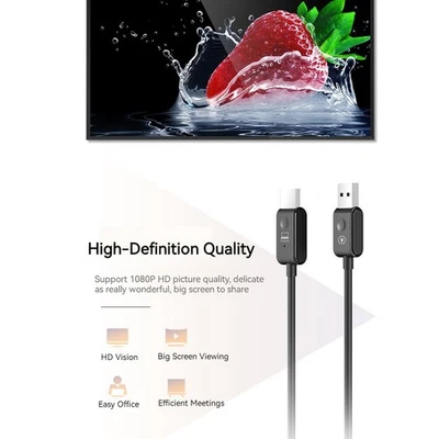 50M Wireless HDMI Extender Video Transmitter Receiver pour PC Phone vers TV Noir - Photo 1/4