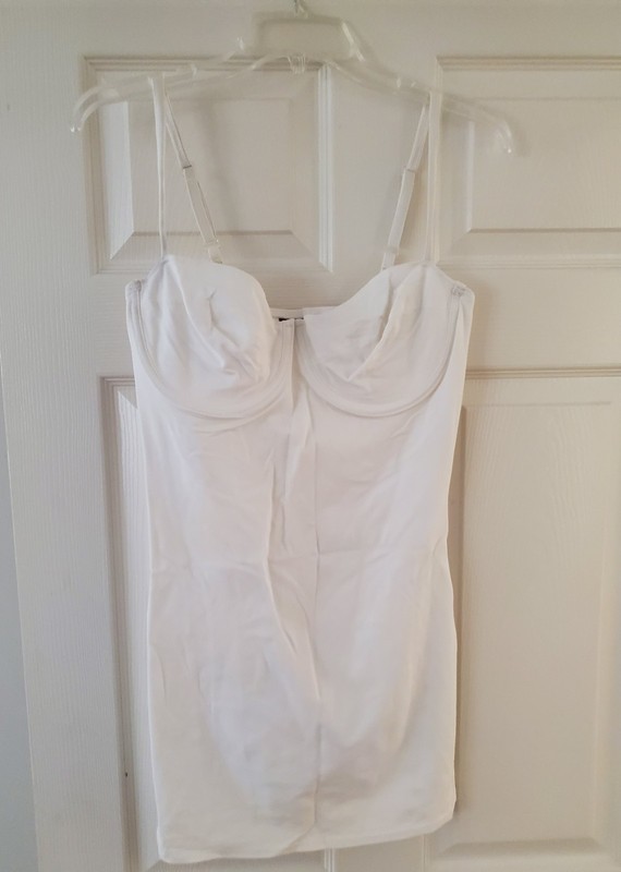 Nancy Ganz Body Slimmers Shapewear Bodysuit 90s Sz 38C Underwire White Lingerie 