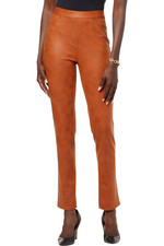 DG2 by Diane Gilman Women's Coated Knit Slim Pant Orange