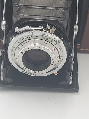 Vtg Leather Agfa Isolette II Folding Bellowed Camera 1:4.5 85mm