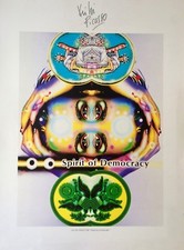 (BAZOOKA) KIKI PICASSO (Christian Chapiron) Spirit of democracy, AFFICHE SIGNÉE