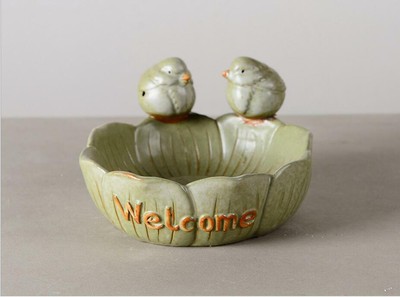 Ceramic Bird Feeder Creative Fleshy Flower Pot Garden Decoration