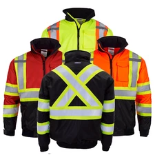 Hi-Vis Insulated Safety Bomber X Back Reflective Jacket ROAD WORK HIGH JORESTECH