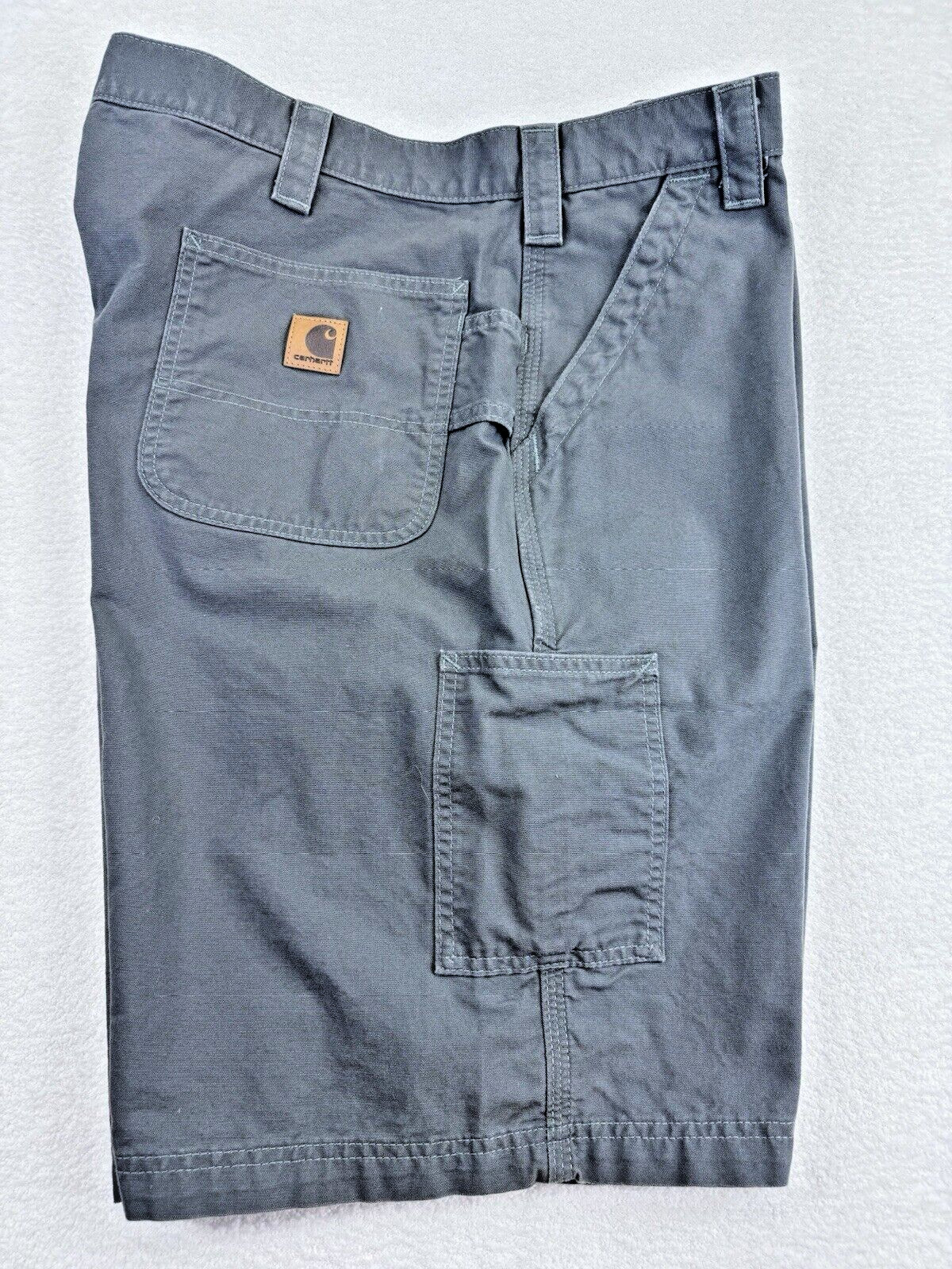Carhartt B147 Fat Carpenter Shorts Men 10" Flat Front Gray Workwear 42 thumbnail 6