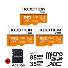 3 Pack Micro SD Card 64GB Memory Extreme Ultra Class 10 Flash Memory Cards