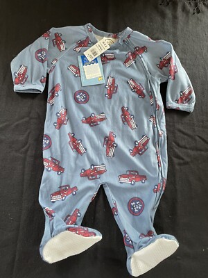 Life Is Good NWT Blue/Red Trucks Zip Footed PJ-18Mos