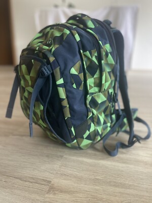 Satch Schulrucksack für Jungen ab Klasse 5, blau/grün geräumig und verstellbar