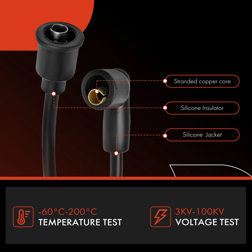 Juego de 9 cables de bujías A-Premium para cosechadora internacional 100 150 1010 1210 Foto 4 de 4