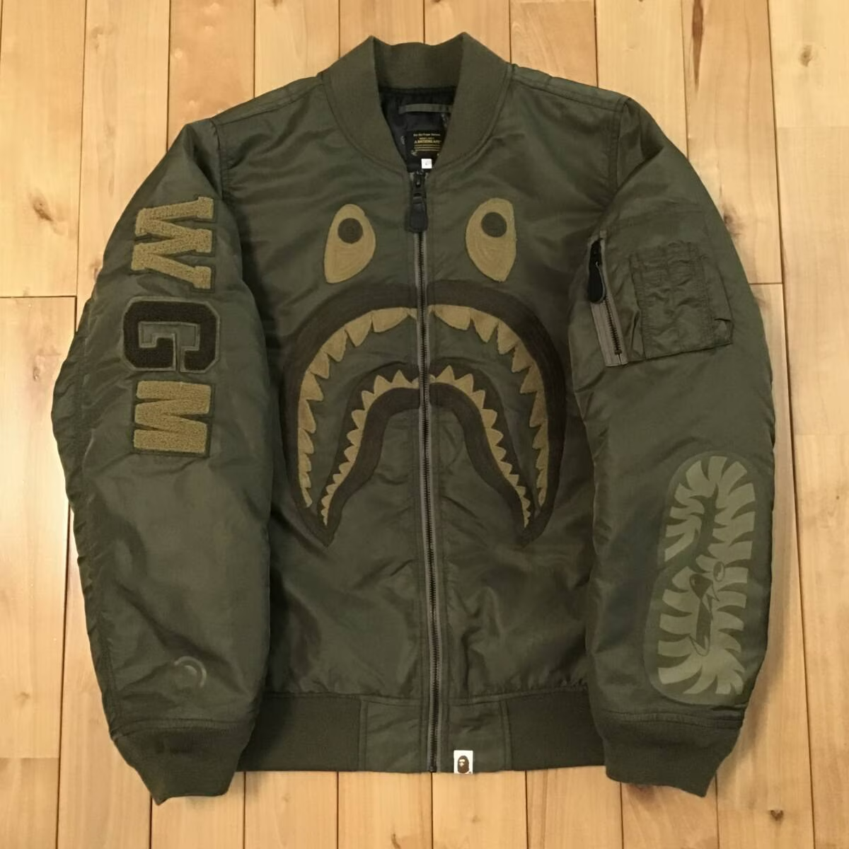 BAPE SHARK MA-1 Bomber Jacket A Bathing Ape Size L | eBay