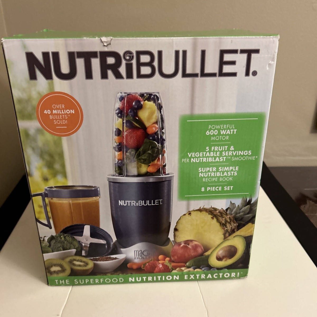 NutriBullet NBR-0801 24 oz 600W Single Serve Blender 8 Piece Set