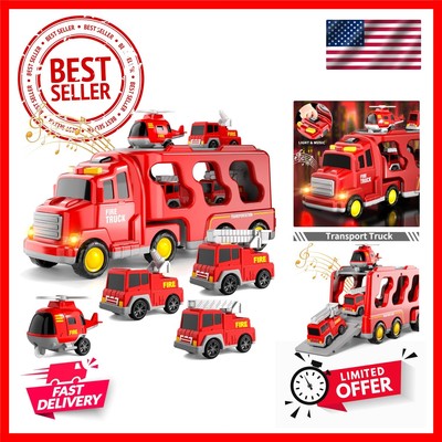 Bennol Toddler Trucks Toys for Boys Age 1-3 3-5, 5 in 1 Fire Car Truck for Gi...