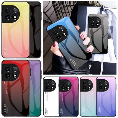 Glass Gradient Phone Case For OnePlus 12 11 9 10 8 N200 Motorola Edge 20 G35 G85