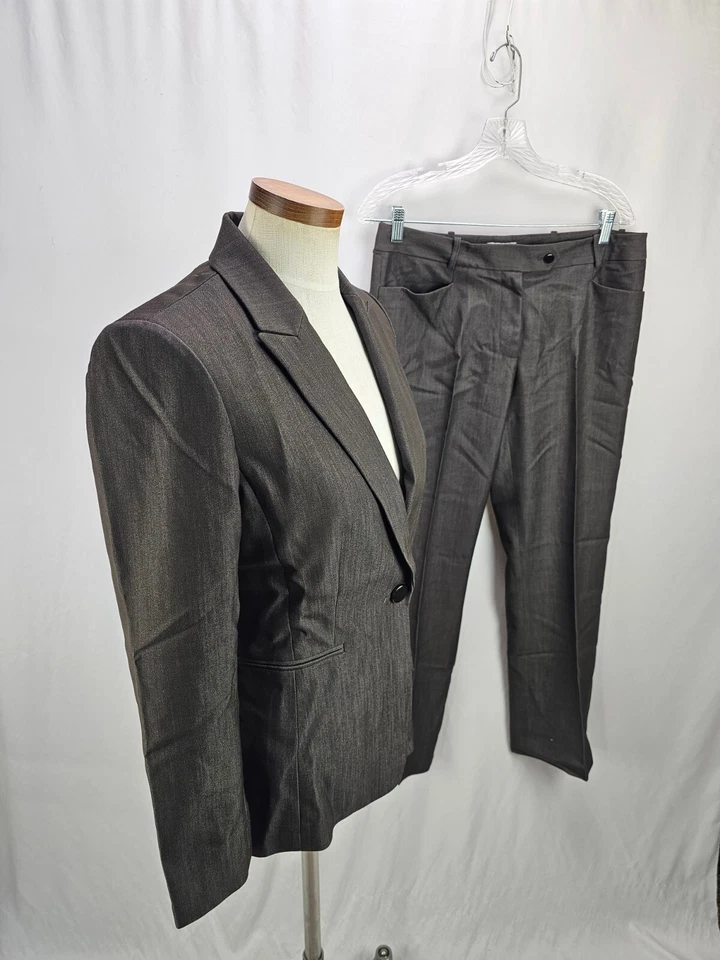 Caslon Mujer Marrón Mezcla Lana 2 Piezas Pantalón Traje Chaqueta 0P Pantalones 4P Foto 2 de 4