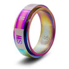 Compass Direction Decision Dice Random Spinner Ring RPG Gaming - RAINBOW SIZE 5
