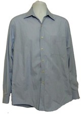 Tommy Hilfiger Mens Ithaca Blue 16 34/35 100 Cotton Regular Fit Dress Shirt