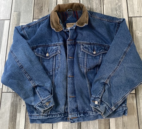 vintage wrangler hero denim coat lined 