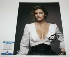 SEXY ACTRESS JESSICA BIEL TIMBERLAKE HAND SIGNED 11x14 MOVIE PHOTO BECKETT COA
