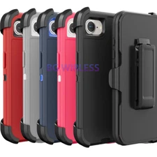 For Apple iPhone 16e 2025 Shockproof Defender Cover Case + Belt Clip/Screen film