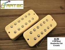 Artec H-90 P-90 Sized Humbucker Pickup Set  Ceramic Ivory